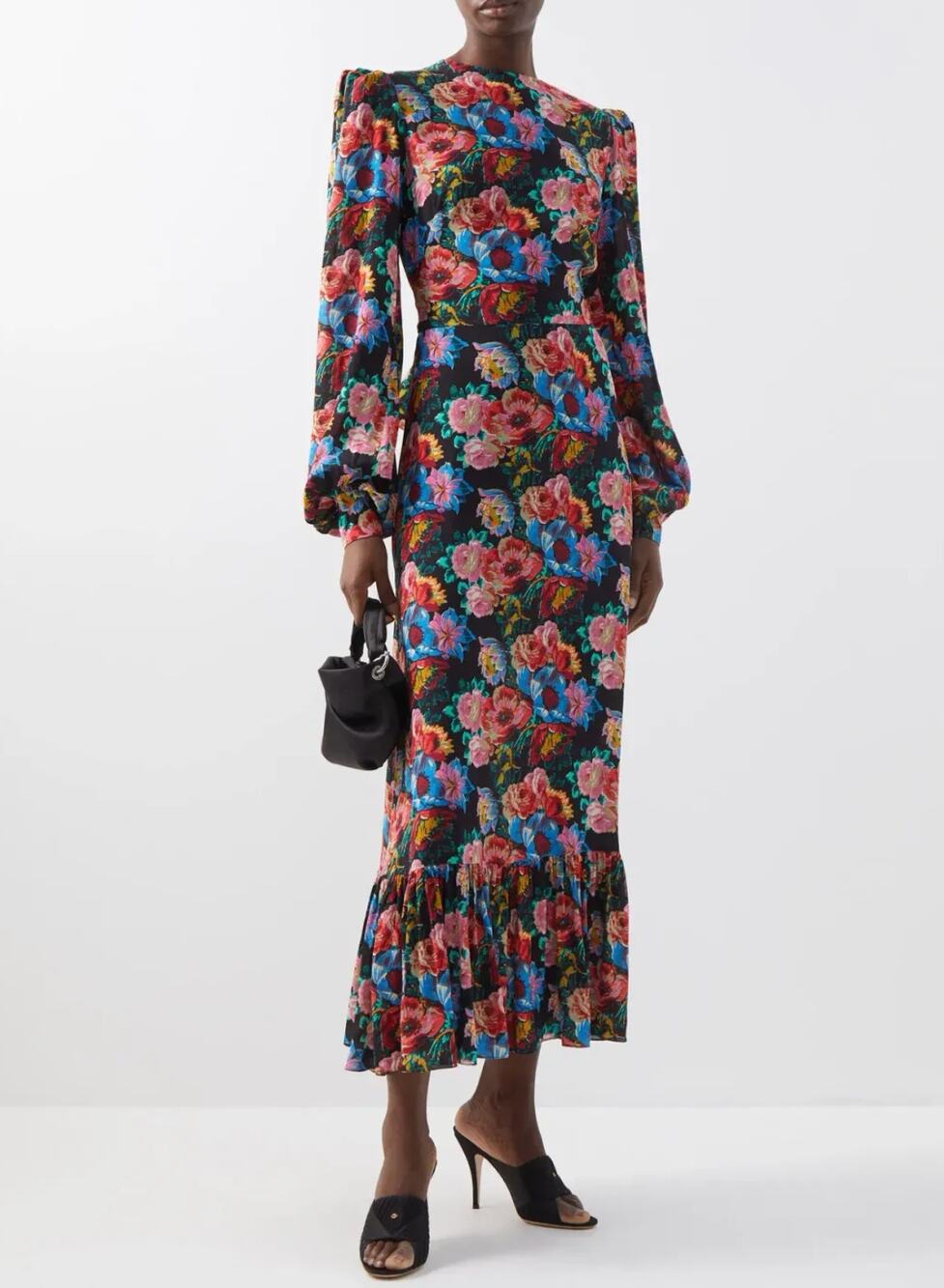The Vampire's Wife Midnight Tremors Villanelle Floral Belted Maxi Dress UK 10